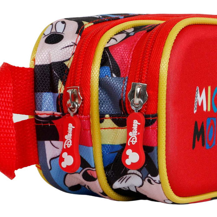 Disney Mickey Mouse Estuche Portatodo 3D Doble Joyful Azul con Relieve y Doble Compartimento Disney Mickey Mouse Estuche Portatodo 3D Doble Joyful Azul con Relieve y Doble Compartimento