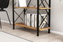 Hanah Home Nero Elit Estantería Industrial, Marco Metal Tablero Melamina, 5 Estantes, 100x180x34 cm, Nogal/Negro