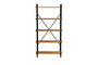 Hanah Home Nero Elit Estantería Industrial, Marco Metal Tablero Melamina, 5 Estantes, 100x180x34 cm, Nogal/Negro