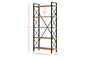 Hanah Home Nero Elit Estantería Industrial, Marco Metal Tablero Melamina, 5 Estantes, 100x180x34 cm, Nogal/Negro