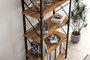 Hanah Home Nero Elit Estantería Industrial, Marco Metal Tablero Melamina, 5 Estantes, 100x180x34 cm, Nogal/Negro