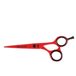 Glamtech Tijera Ergo Neon Red 5.5" para Estilistas Estudiantes, Acero Inoxidable, Filo Navaja