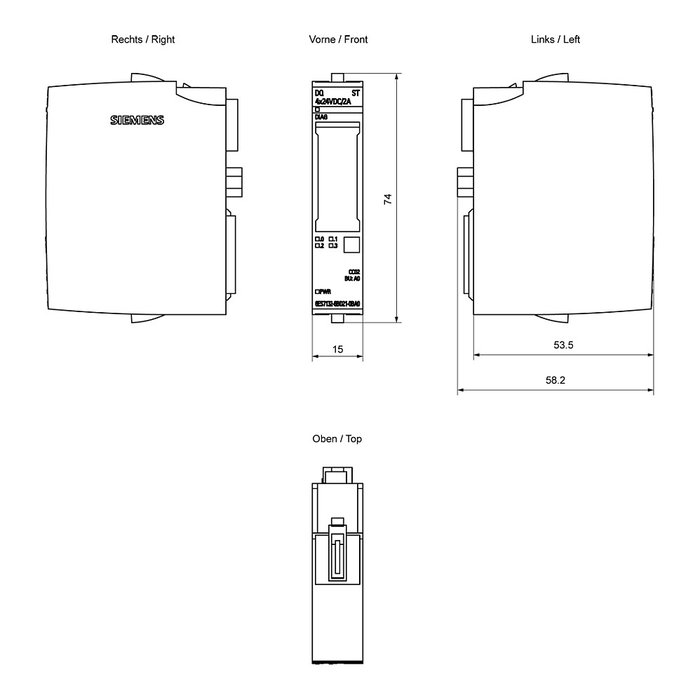 Siemens SIMATIC ET 200SP DQ 4x24VDC/2A ST 6ES7132-6BD21-0BA0