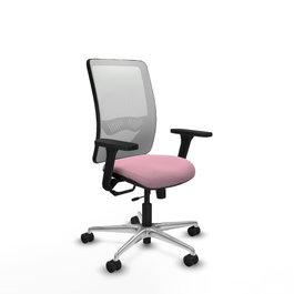 PIQUERAS Y CRESPO Silla de oficina Zulema Rosa y Blanca con Brazos 3D
