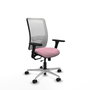 PIQUERAS Y CRESPO Silla de oficina Zulema Rosa y Blanca con Brazos 3D