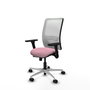PIQUERAS Y CRESPO Silla de oficina Zulema Rosa y Blanca con Brazos 3D