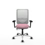 PIQUERAS Y CRESPO Silla de oficina Zulema Rosa y Blanca con Brazos 3D