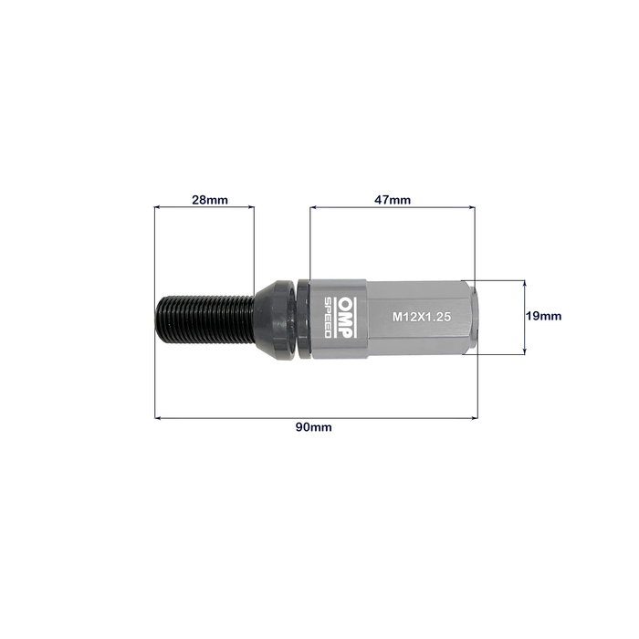 Kit de tornillos OMP OMPS09971204 28 mm Gris M12 x 1,25