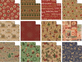 SADOCH REX Pack de 50 Rollos de Papel de Regalo Kraff Navidad 70x200cm