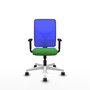 PIQUERAS Y CRESPO Silla de oficina Motilla con mecanismo Sincro, verde y azul