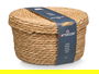Giftdecor Cesto Tapa Redondo Grande Natural en Fibra Natural 26x16x26 cm (Set de 6)