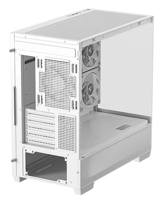 Deepcool CG380 3F WH Midi Tower - Caja ATX PC Blanco, R-CG380-WHAGM3-G, con 2 Paneles de Vidrio Templado, Ventiladores ARGB, Filtros Anti-Polvo, USB-C