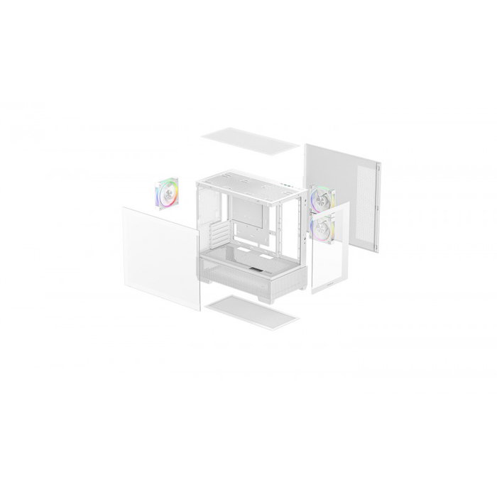 Deepcool CG380 3F Caja Torre Blanca Vidrio Templado x2 R-CG380-WHAGM3-G