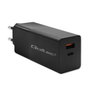 Qoltec GaN POWER PRO 100W con USB-C y USB, Negro