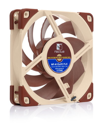 Noctua NF-A12X25-FLX Ventilador de Caja 120mm, 2000 RPM, 102.1 m³/h, 22.6 dB, Voltaje 12V, 3 Pines