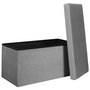 Home Deco Factory Banco Puf Plegable Gris Lounge 76x38 cm con Terciopelo Ideal para Guardar