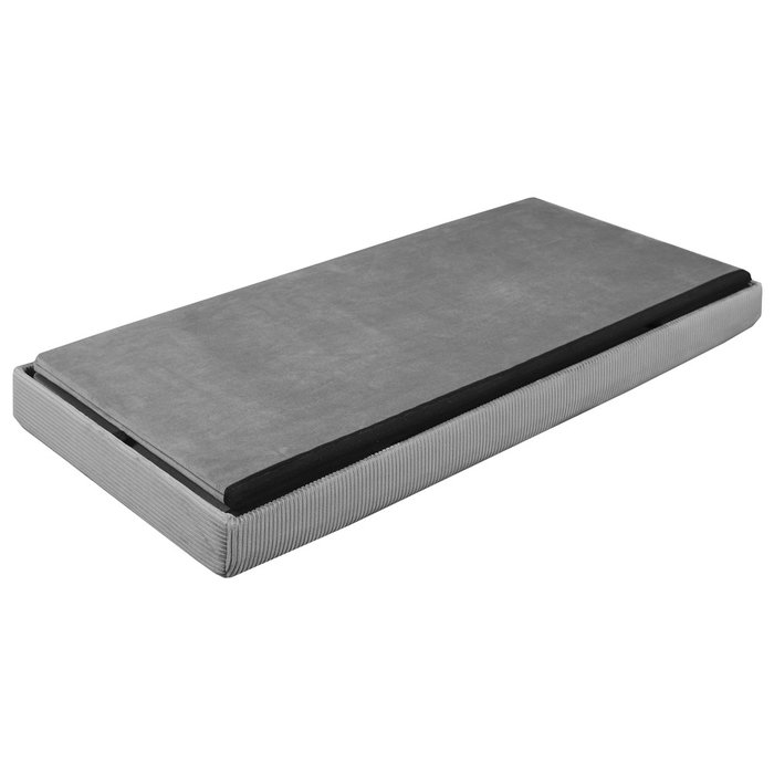 Home Deco Factory Banco Puf Plegable Gris Lounge 76x38 cm con Terciopelo Ideal para Guardar