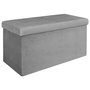 Home Deco Factory Banco Puf Plegable Gris Lounge 76x38 cm con Terciopelo Ideal para Guardar