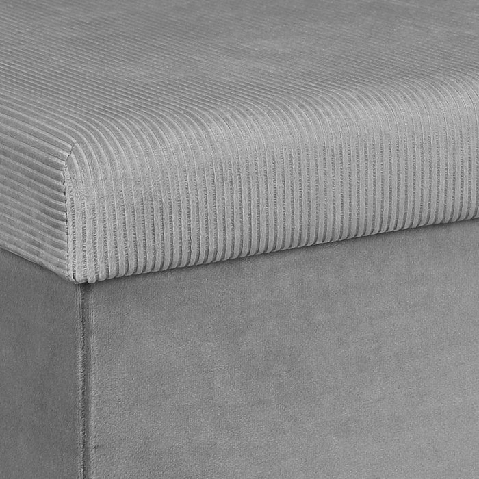 Home Deco Factory Banco Puf Plegable Gris Lounge 76x38 cm con Terciopelo Ideal para Guardar
