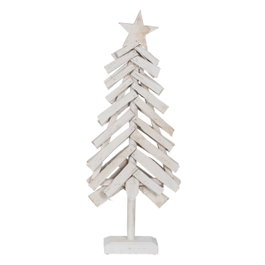 Ixia Figura Árbol Blanco Madera Paulonia 34 x 11 x 90 cm
