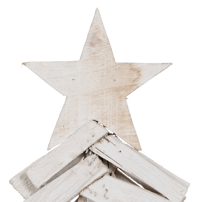 Figura Árbol Blanco Madera Paulonia 34 X 11 X 90 cm