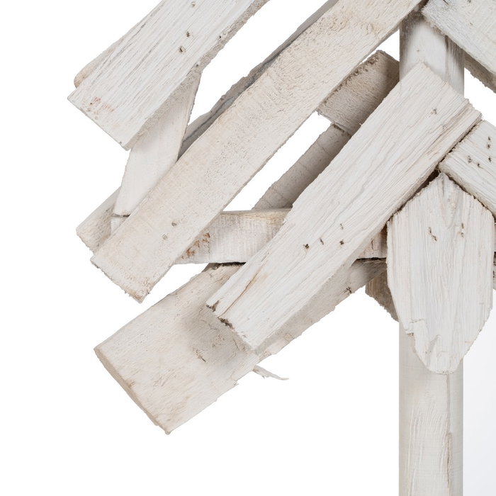 Figura Árbol Blanco Madera Paulonia 34 X 11 X 90 cm