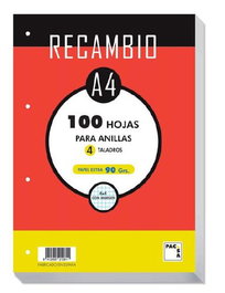 Recambio Pacsa A4 100H 90G 4 Taladros Cuadric.4X4
