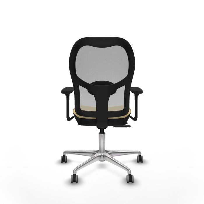 PIQUERAS Y CRESPO Silla de oficina Jorquera con mecanismo Sincro/Traslack, Crema y Gris