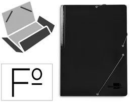 Liderpapel Carpeta de Solapas con Gomas Negro Folio
