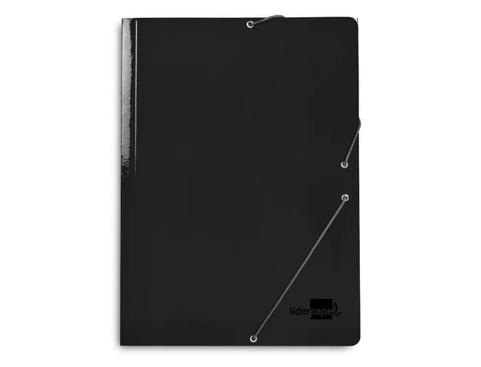 Liderpapel Carpeta de Solapas con Gomas Negro Folio Liderpapel Carpeta de Solapas con Gomas Negro Folio