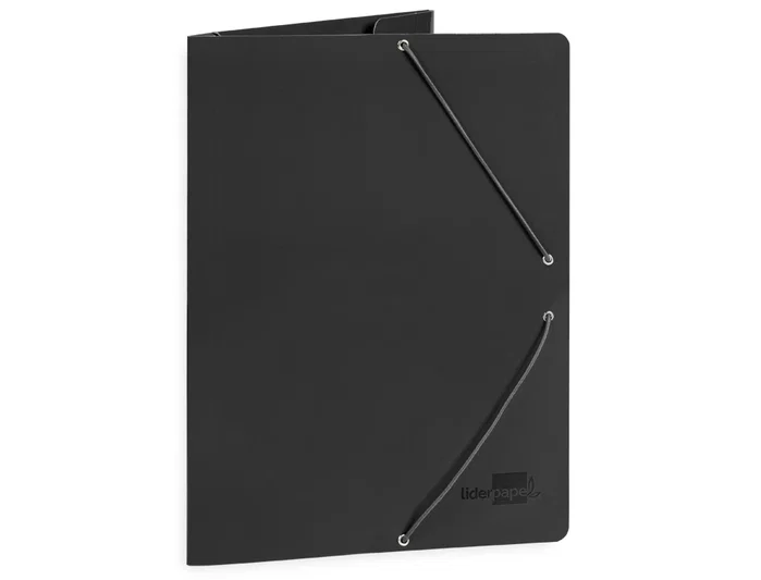 Liderpapel Carpeta de Solapas con Gomas Negro Folio Liderpapel Carpeta de Solapas con Gomas Negro Folio