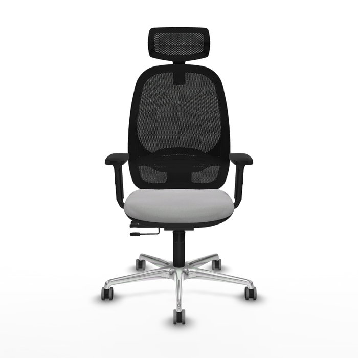PIQUERAS Y CRESPO Silla de oficina Cilanco con mecanismo Sincro/Traslack, Gris claro y Negro