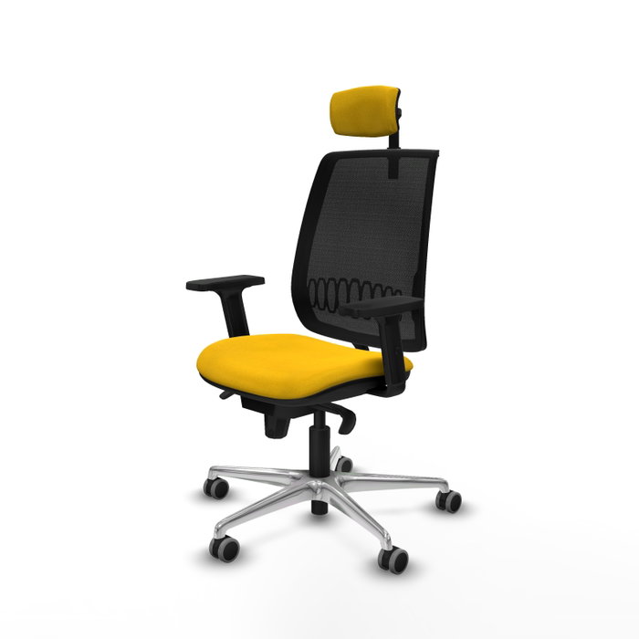 PIQUERAS Y CRESPO Silla de oficina Alares con mecanismo Sincro, Amarillo y Negro