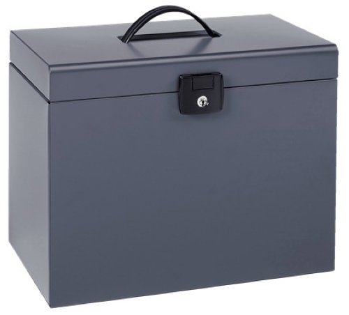 Esselte Maletín metálico Home-box con 5 carpetas colgantes A4 gris oscuro Esselte Maletín metálico Home-box con 5 carpetas colgantes A4 gris oscuro