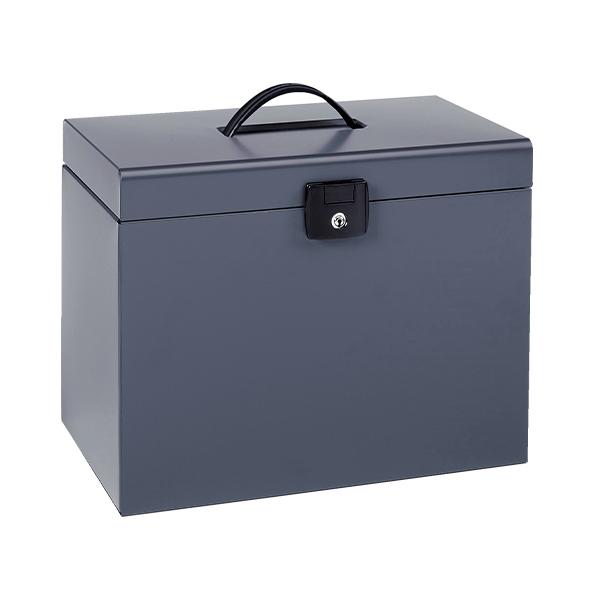 Esselte Maletín metálico Home-box con 5 carpetas colgantes A4 gris oscuro Esselte Maletín metálico Home-box con 5 carpetas colgantes A4 gris oscuro