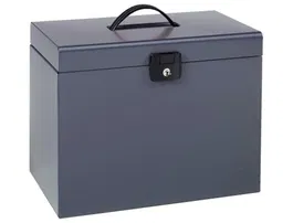 Esselte Home-box Maletín Metálico para Archivo con Cinco Carpetas Colgantes DIN A4 Color Gris Oscuro