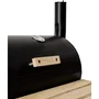 Cookingbox Ahumador de carbón con dos cámaras de combustión cilíndricas, acero, asas de madera, chimenea vertical - 9760190