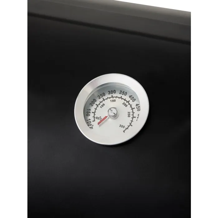 Cookingbox Ahumador de carbón con dos cámaras de combustión cilíndricas, acero, asas de madera, chimenea vertical - 9760190
