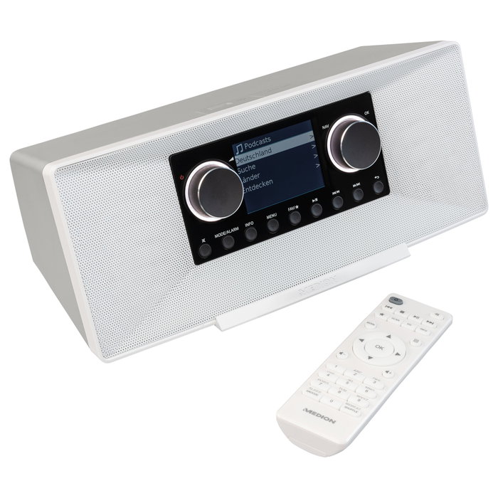 Medion MD 89289 Radio por Internet DAB+, FM, WiFi, Bluetooth, 12W, Pantalla TFT 7.1", Blanco Medion MD 89289 Radio por Internet DAB+, FM, WiFi, Bluetooth, 12W, Pantalla TFT 7.1", Blanco