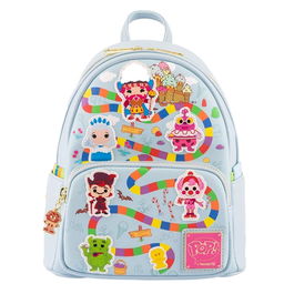 Loungefly Candy Land Take Me Mini Mochila de Mujer, Cartera de Cuero Vegano con Licencia Oficial de Hasbro, Bolso de Hombro Ajustable con Detalles Bordados y Estampados