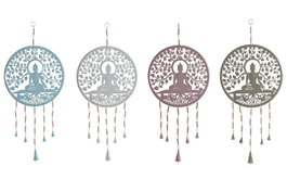 DKD Home Decor Decoración Colgante Hierro Buda Árbol