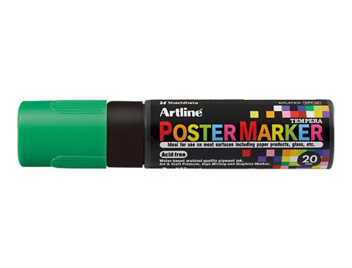Artline Poster Marker EPP-20 Punta Rectangular 20 mm Verde Fluor