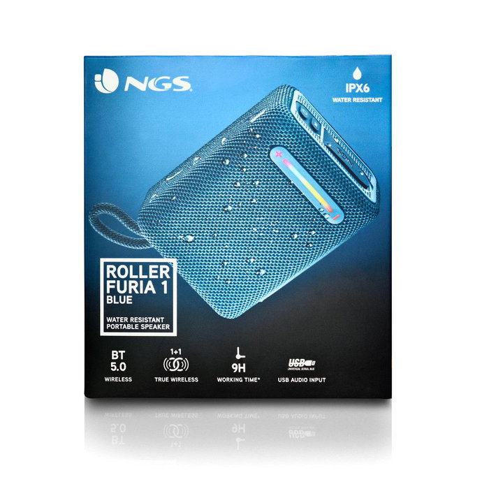 NGS Roller Furia 1 Altavoz Portátil Bluetooth RGB Azul 15W