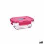 Luminarc Pure Box Holy Recipiente Rectangular Hermético de Vidrio, 6 Unidades