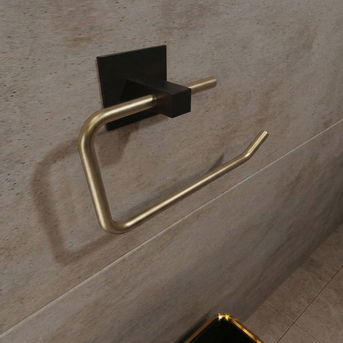 Aberto Design Portarrollos de Papel Higiénico Metal Dorado para Baño Elegante y Duradero 8 x 5 x 16 cm