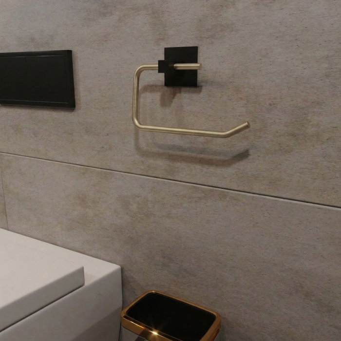 Aberto Design Portarrollos de Papel Higiénico Metal Dorado para Baño Elegante y Duradero 8 x 5 x 16 cm