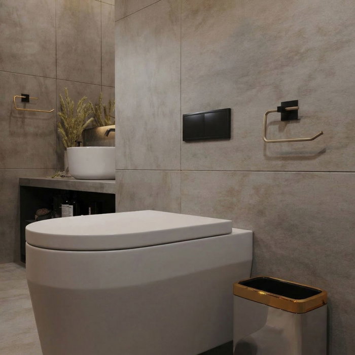 Aberto Design Portarrollos de Papel Higiénico Metal Dorado para Baño Elegante y Duradero 8 x 5 x 16 cm