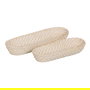 S/2 Bandeja Blanco Fibra Natural 44 X 17 X 7 cm