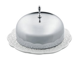 Alessi Mantequera de Porcelana con Tapa de Acero Inoxidable MW16