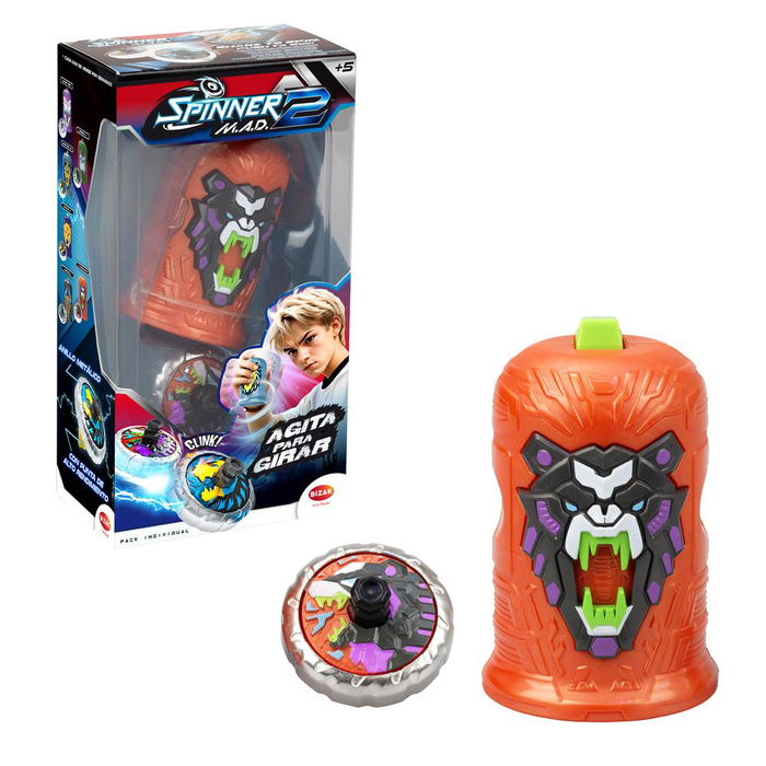 Bizak Spinner Mad Shaker Pack Individual 62006323 - Fidget Spinner Shaker, Juguete de Peonza con Mecanismo de Giro Avanzado, Actívalo Agitando, para Batallas, +5 Años